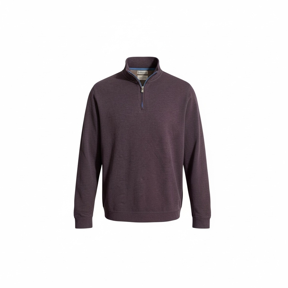 Peter Millar Mens XL Purple Crown Comfort Interlock 1/4 Zip Pullover Sweater